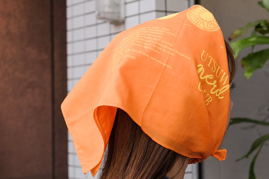 【送料込み】futou original "UTSUWA NERD CLUB" バンダナ オレンジ×イエロー