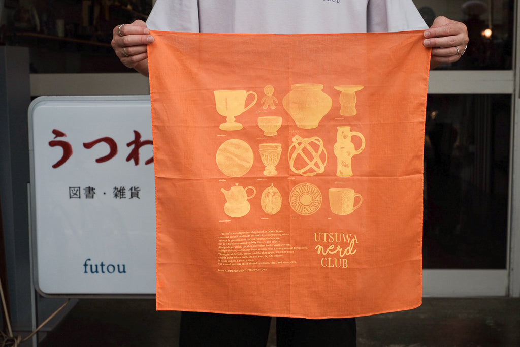 【送料込み】futou original "UTSUWA NERD CLUB" バンダナ オレンジ×イエロー