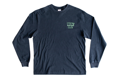 【送料込み】futou original "UTSUWA NERD CLUB" L/S Tシャツ フェードブラック