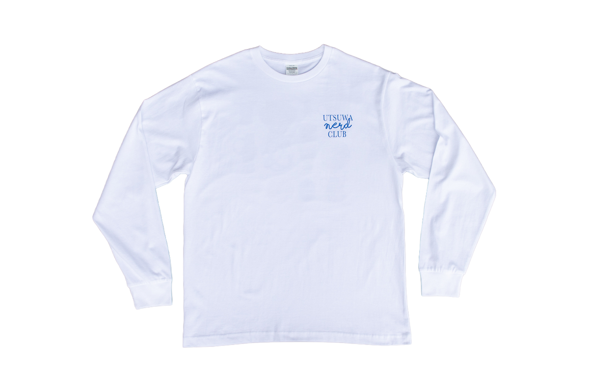 【送料込み】futou original "UTSUWA NERD CLUB" L/S Tシャツ ホワイト セミワイドシルエット