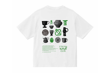 【送料込み】futou original "UTSUWA NERD CLUB" S/S Tee ワイドシルエット 白・スミクロ