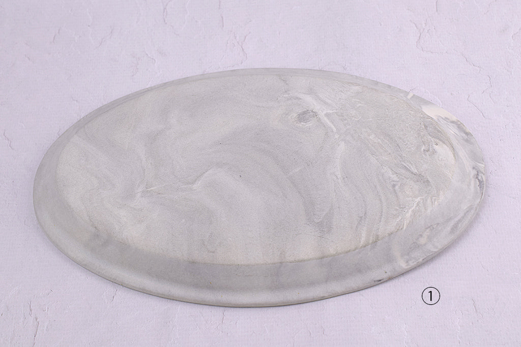 Baume / Marble Oval Plate M Gray