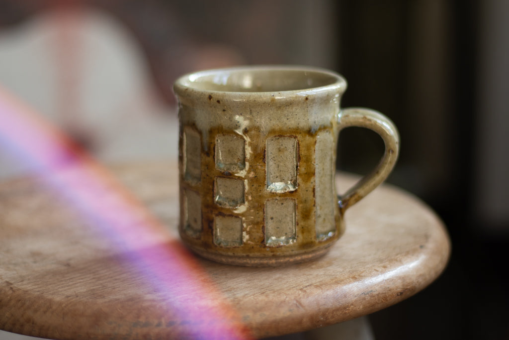 Selenium / Ash glaze coffee cup