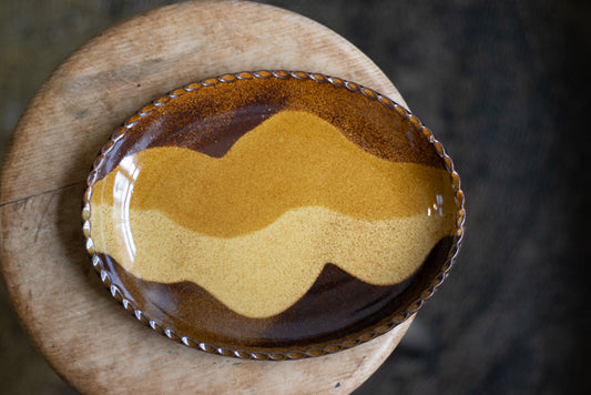 佐川義乱 / オーバル皿(オレンジ系)