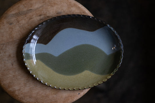 Yoshinari Sagawa / Oval plate (green)