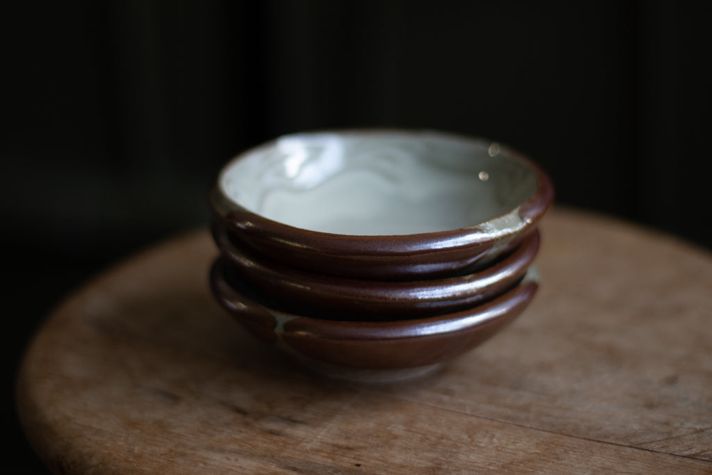 Selenium / Small condiment plate (persimmon glaze)