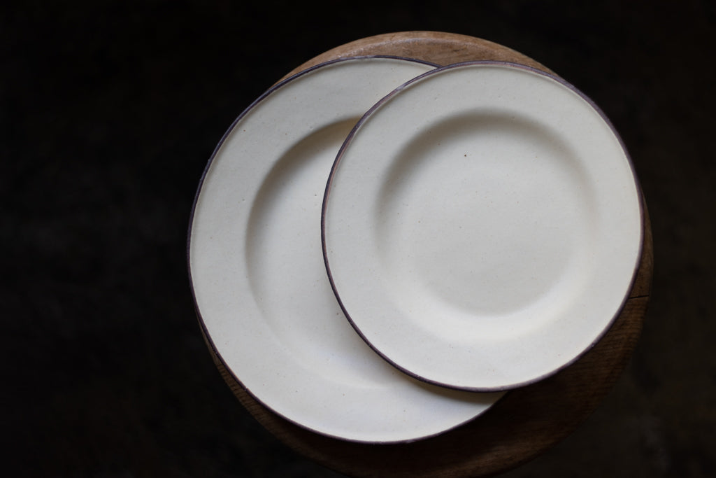 Baume Utensils / Rim Deep Plate L (Brown Line) Utsuwa Ceramics Mail Order