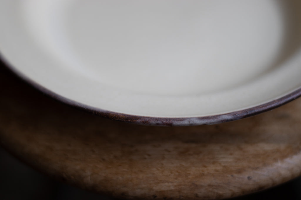 うつわボーメ / リム深皿L（茶ライン） うつわ 陶芸 通販