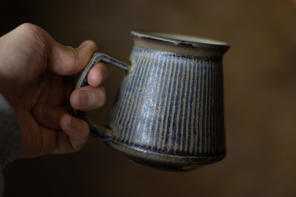 Tadahiro Nakanishi / Striped mug height (blue)