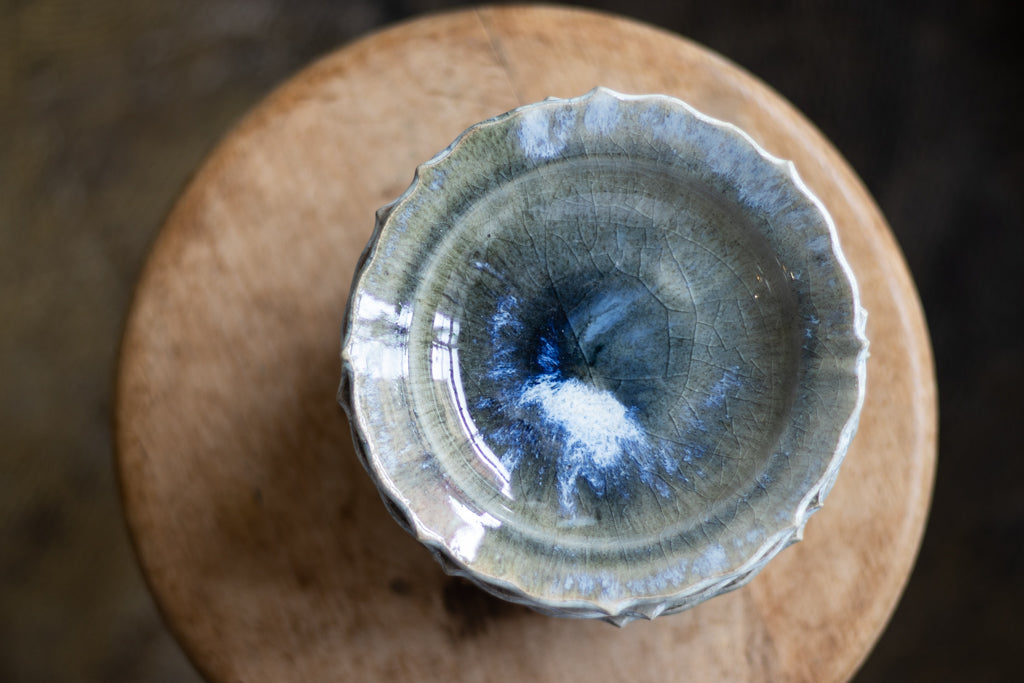 Toru Murasawa / Ryoka small plate, blue ash glaze