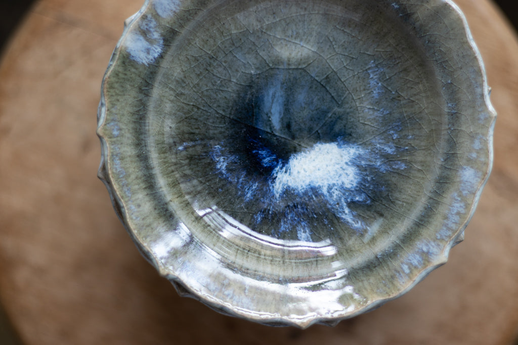 Toru Murasawa / Ryoka small plate, blue ash glaze