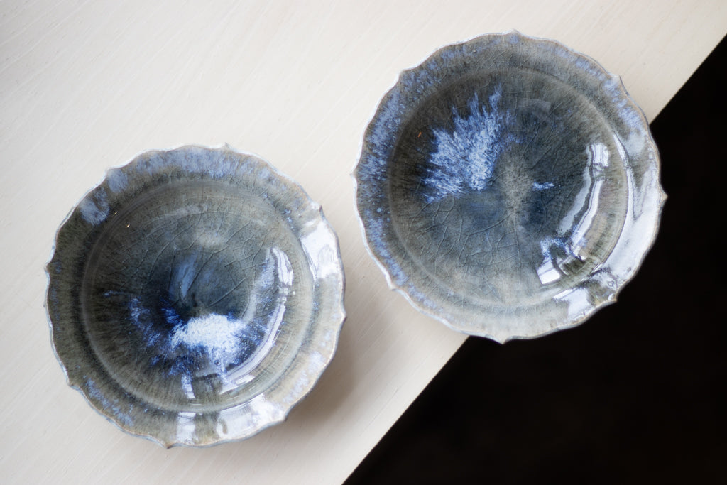 Toru Murasawa / Ryoka small plate, blue ash glaze