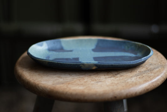Naoyoshi Kanazawa / Oval plate Blue ①