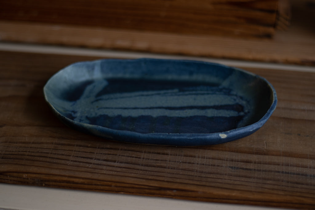 Naoyoshi Kanazawa / Oval plate Blue ③