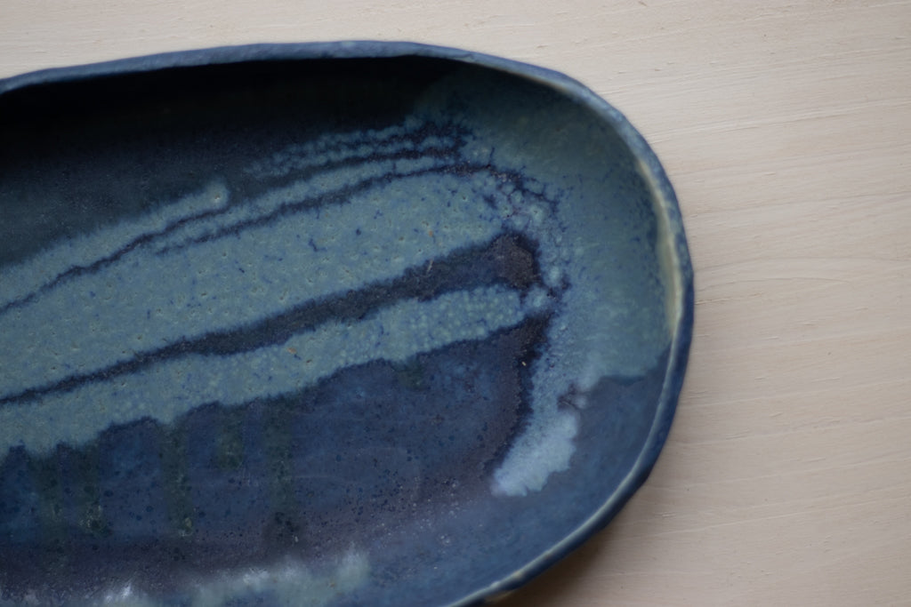 Naoyoshi Kanazawa / Oval plate Blue ③