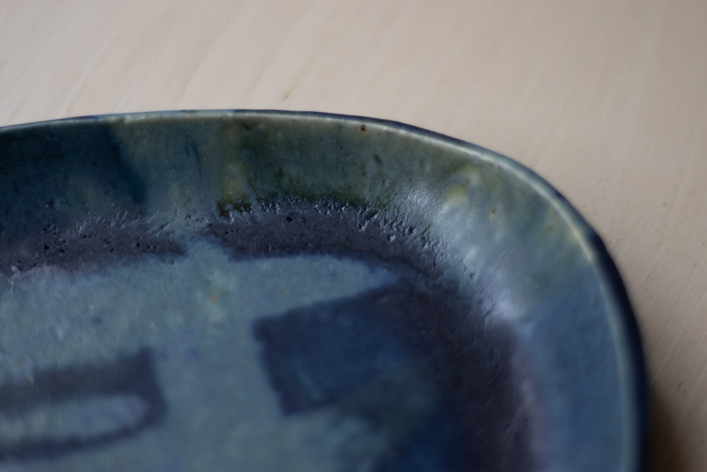 Naoyoshi Kanazawa / Oval plate Blue ④