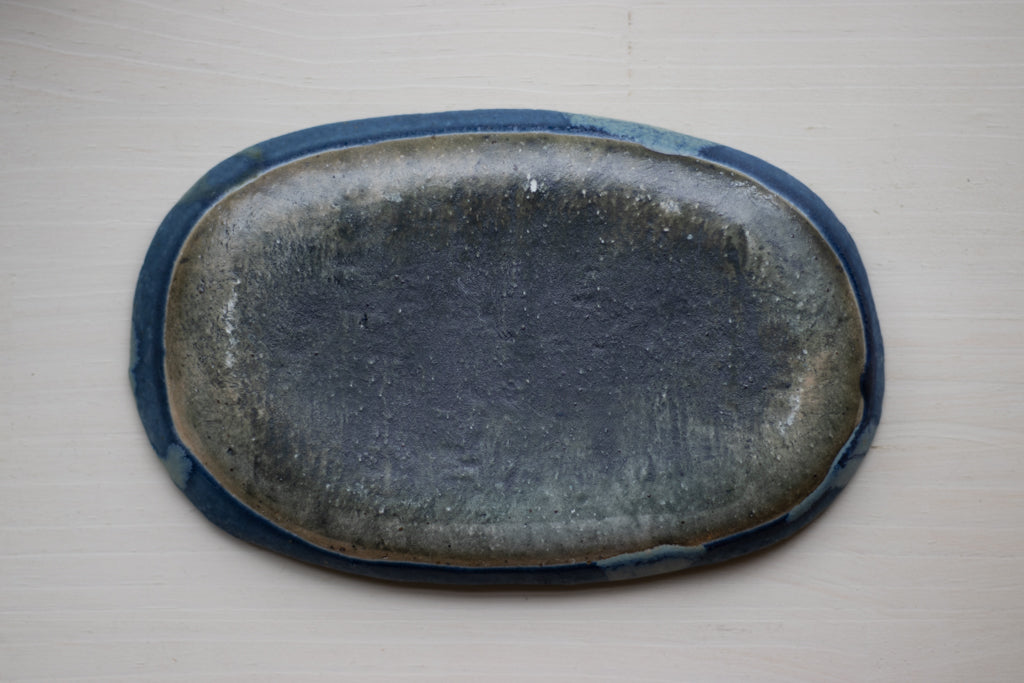 Naoyoshi Kanazawa / Oval plate Blue ④