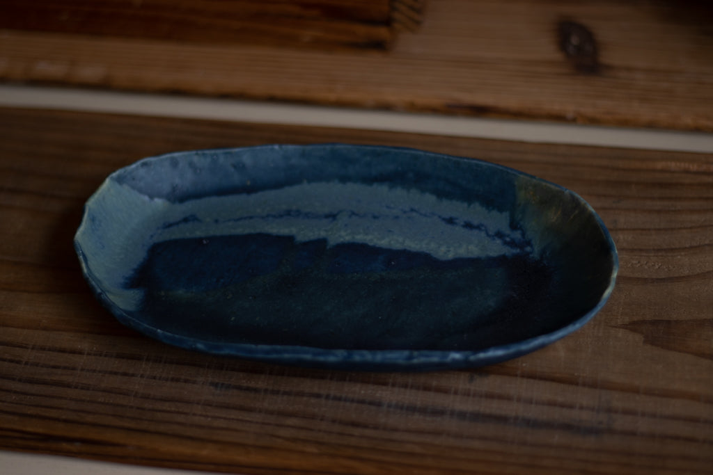 Naoyoshi Kanazawa / Oval plate Blue ⑤