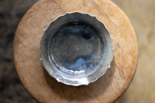 Toru Murasawa / Ryohana small plate, blue glaze