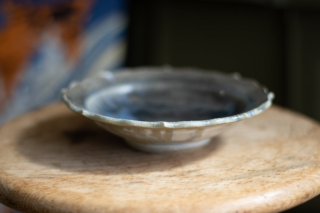 Toru Murasawa / Ryohana small plate, blue glaze