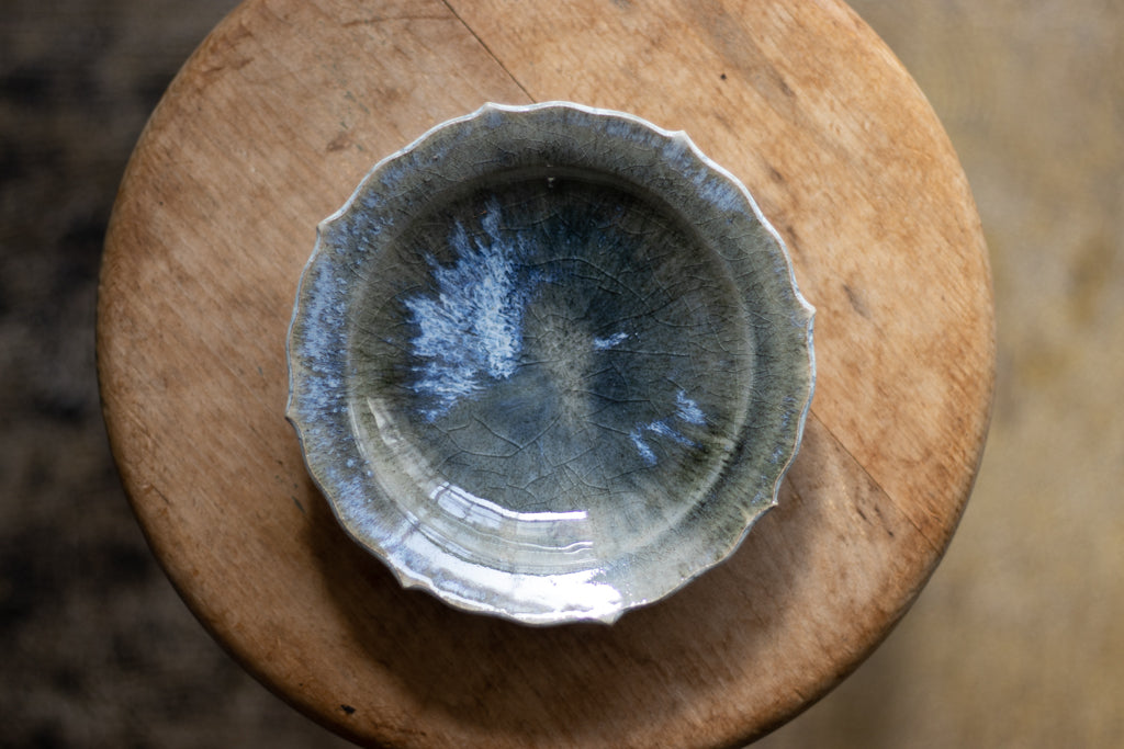 Toru Murasawa / Ryoka small plate, blue ash glaze