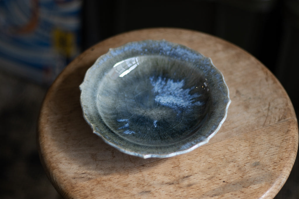 Toru Murasawa / Ryoka small plate, blue ash glaze