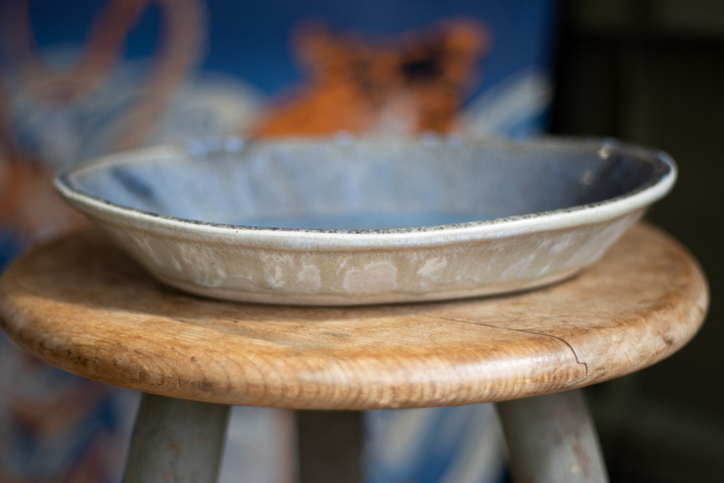 Toru Murasawa / Oval pot, blue glaze