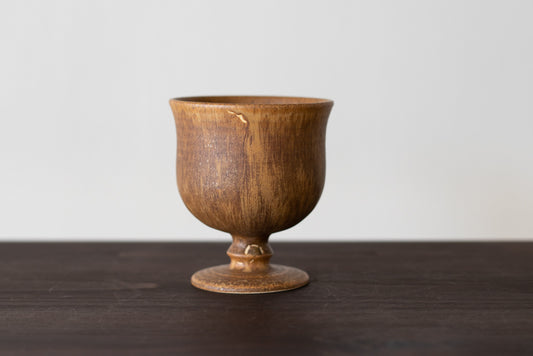 yoshida pottery / jade leg goblet (rusty amber)