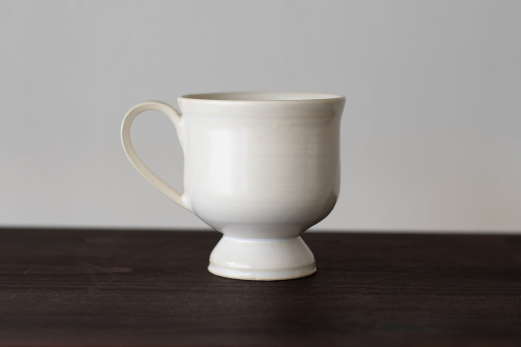 yoshida pottery / 高坏カップ丸（アンティークホワイト）