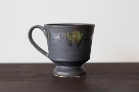 yoshida pottery / Takashi cup angle (sabiiro soot)