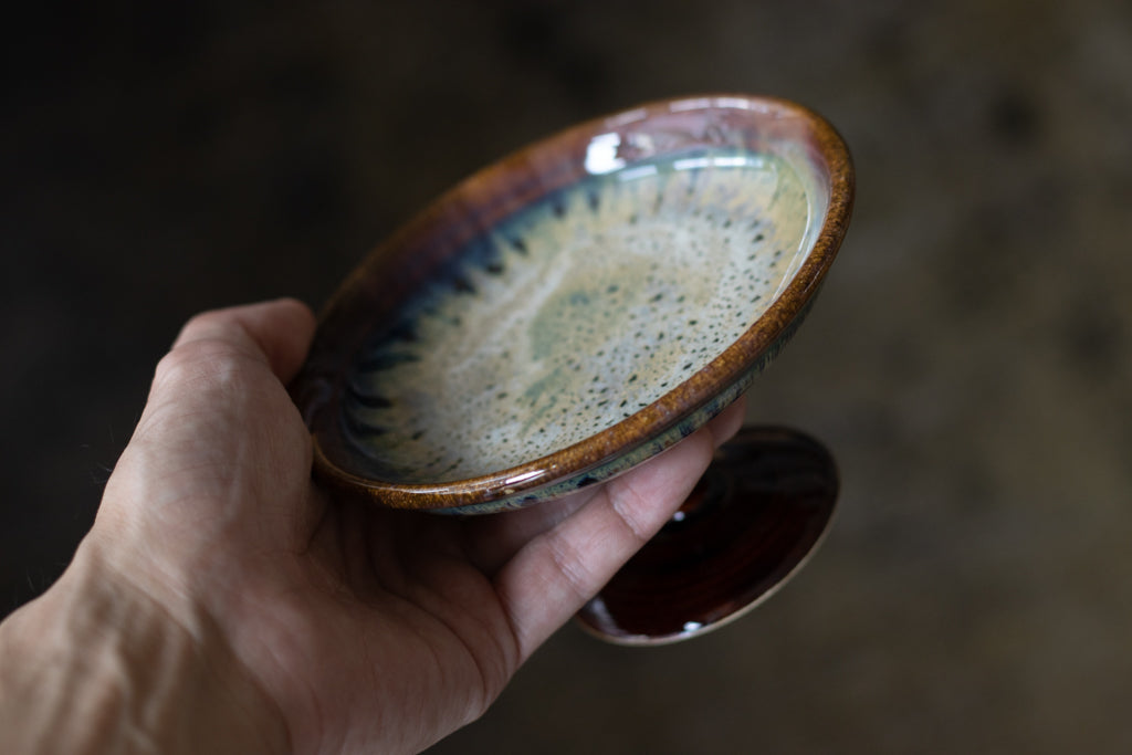 yoshida pottery / プリンセスコンポート  飴色