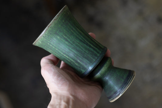 yoshida pottery / ゴブレット（さびいろ うぐいす）