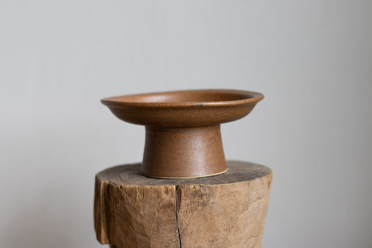 yoshida pottery / high cup plate rusty amber